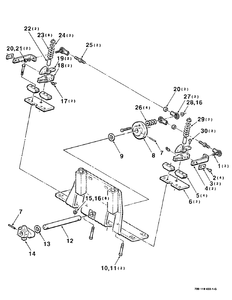 Схема запчастей Case IH 8545 - (6-34) - GRIPPER CUTTER ASSEMBLY (WIRE) (14) - BALE CHAMBER