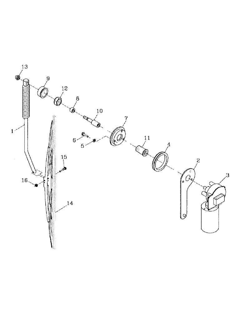 Схема запчастей Case IH 7700 - (A11-16) - WINDSCREEN WIPER Mainframe & Functioning Components
