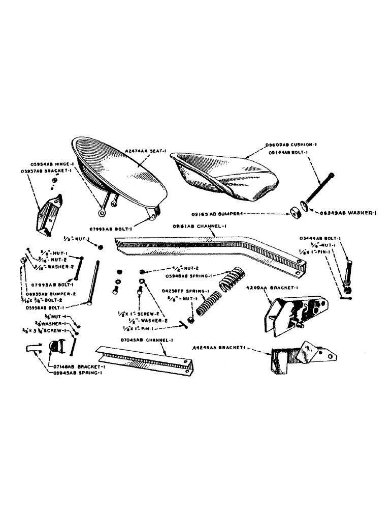 Схема запчастей Case IH DV-SERIES - (140) - OPERATORS SEAT, FOR D, DC-3, DC-4 TRACTORS PRIOR TO, NO. 8025740 AND ALL DO AND DV TRACTORS (09) - CHASSIS