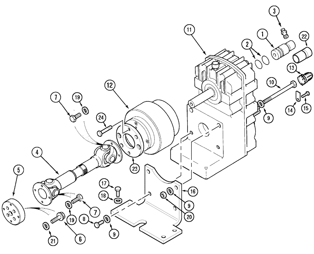 Схема запчастей Case IH MX135 - (06-34) - FRONT P.T.O. HOUSING (06) - POWER TRAIN