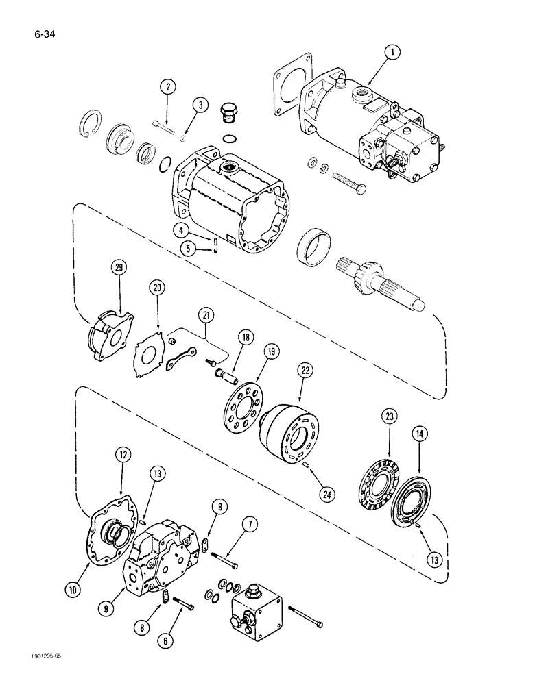 Схема запчастей Case IH 1844 - (6-34) - HYDROSTATIC MOTOR (03) - POWER TRAIN