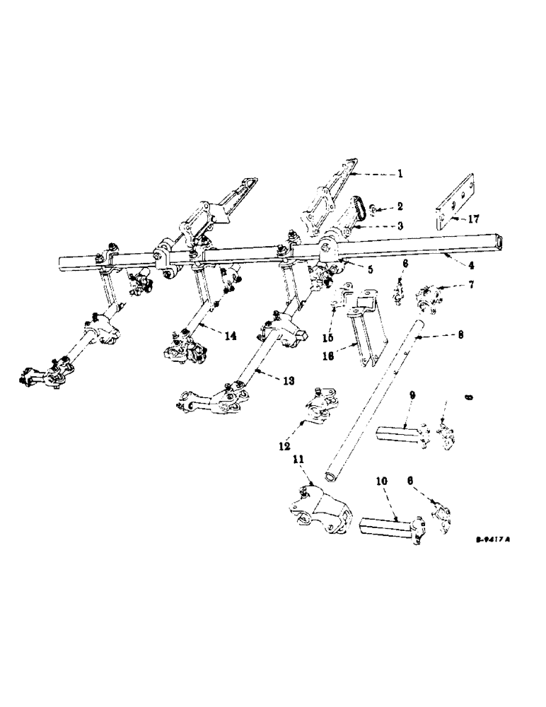 Схема запчастей Case IH 259 - (N-3) - PIPE BEAMS AND CLAMPS 