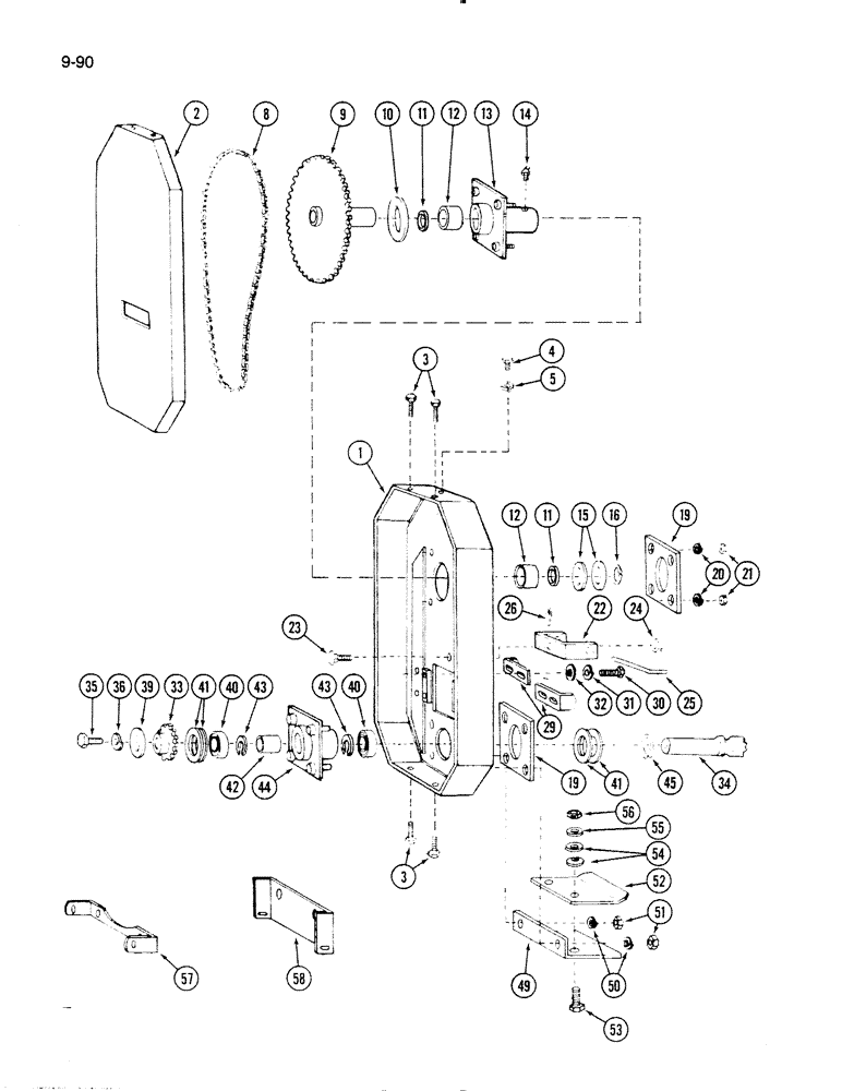 Схема запчастей Case IH 60FS - (9-090) - DRIVE BOX, 60FS MOWER, 245 AND 255 TRACTOR (03) - CHASSIS/MOUNTED EQUIPMENT