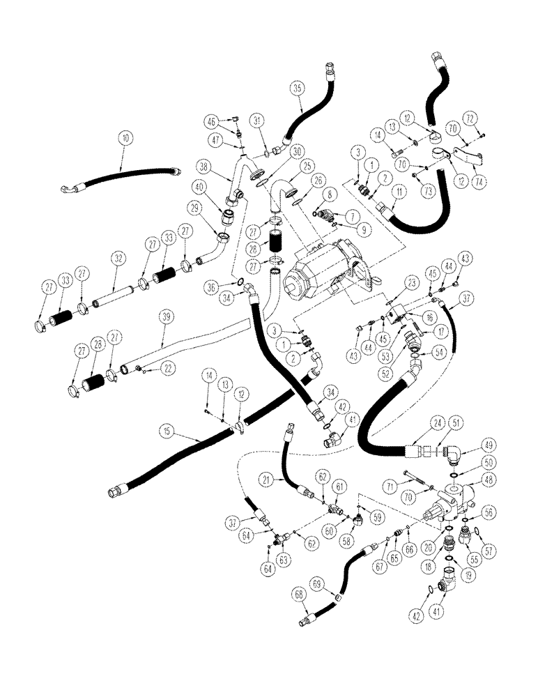 Схема запчастей Case IH STX375 - (08-32) - HIGH OUTPUT HYDRAULICS PUMP LUBRICATION CIRCUIT (08) - HYDRAULICS