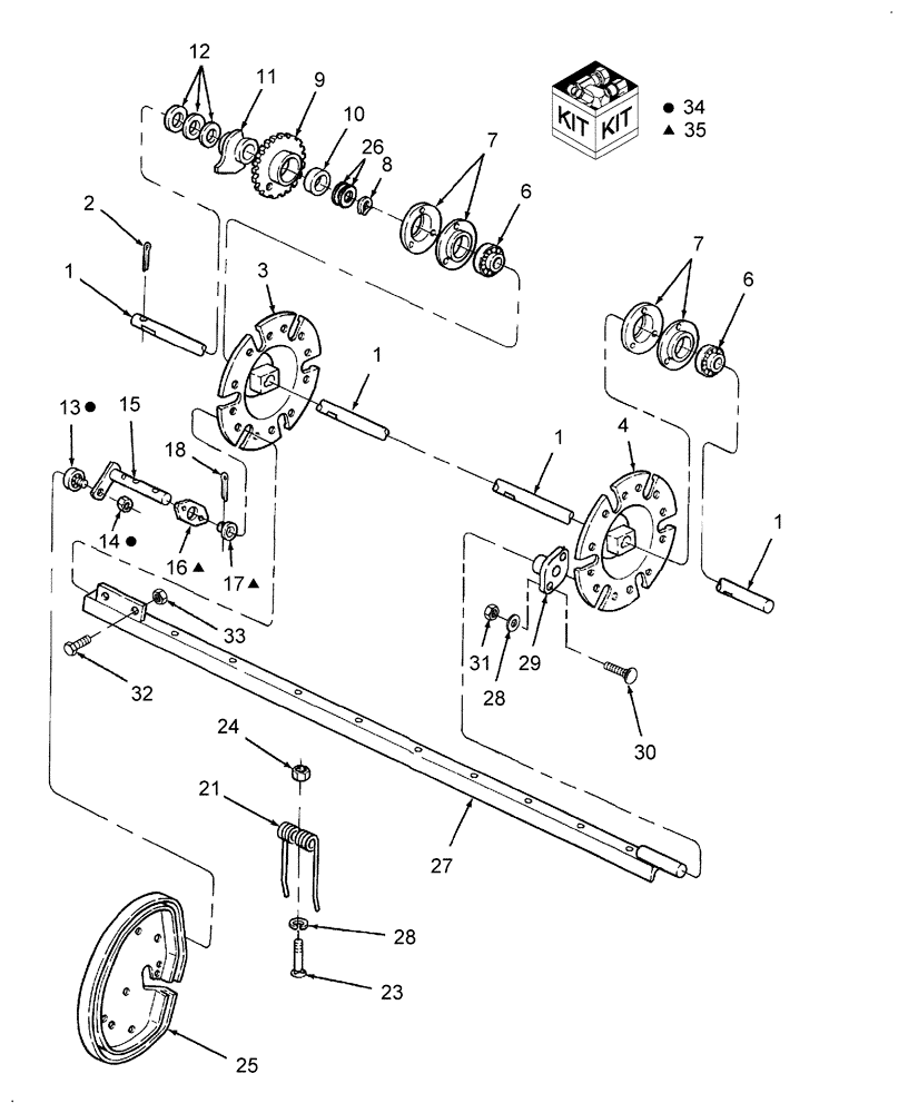 Схема запчастей Case IH SBX520 - (024) - PICKUP SHAFT & FINGER (60) - PRODUCT FEEDING