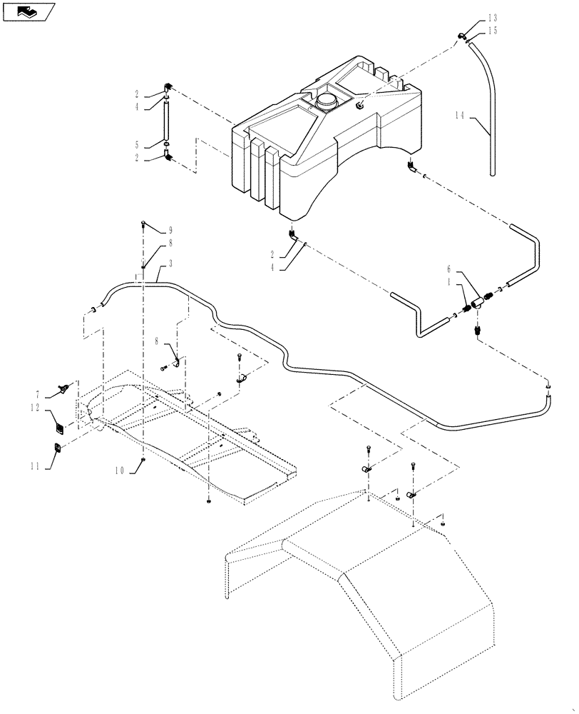 Схема запчастей Case IH 610 - (78.110.21.AA) - HAND RINSE TANK PLUMBING (78) - SPRAYING