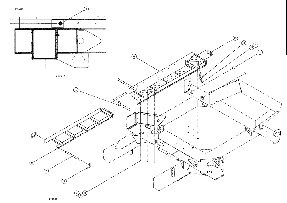 Схема запчастей Case IH SPX4260 - (114) - WALKWAY / LADDER ASSEMBLY (90) - PLATFORM, CAB, BODYWORK AND DECALS