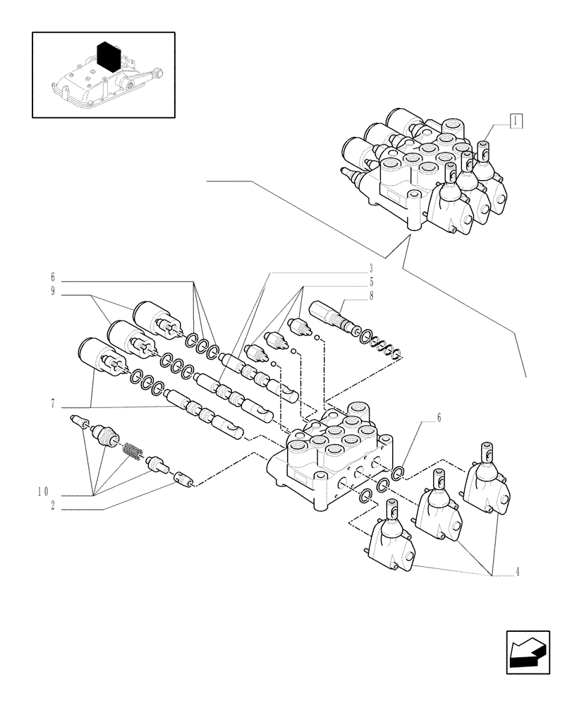 Схема запчастей Case IH JX95 - (1.82.7/02B) - 3 CONTROL VALVES (2 S/D W/FLOAT W/KICK OUT + 1 S/D W/KICK OUT) - BREAKDOWN (07) - HYDRAULIC SYSTEM