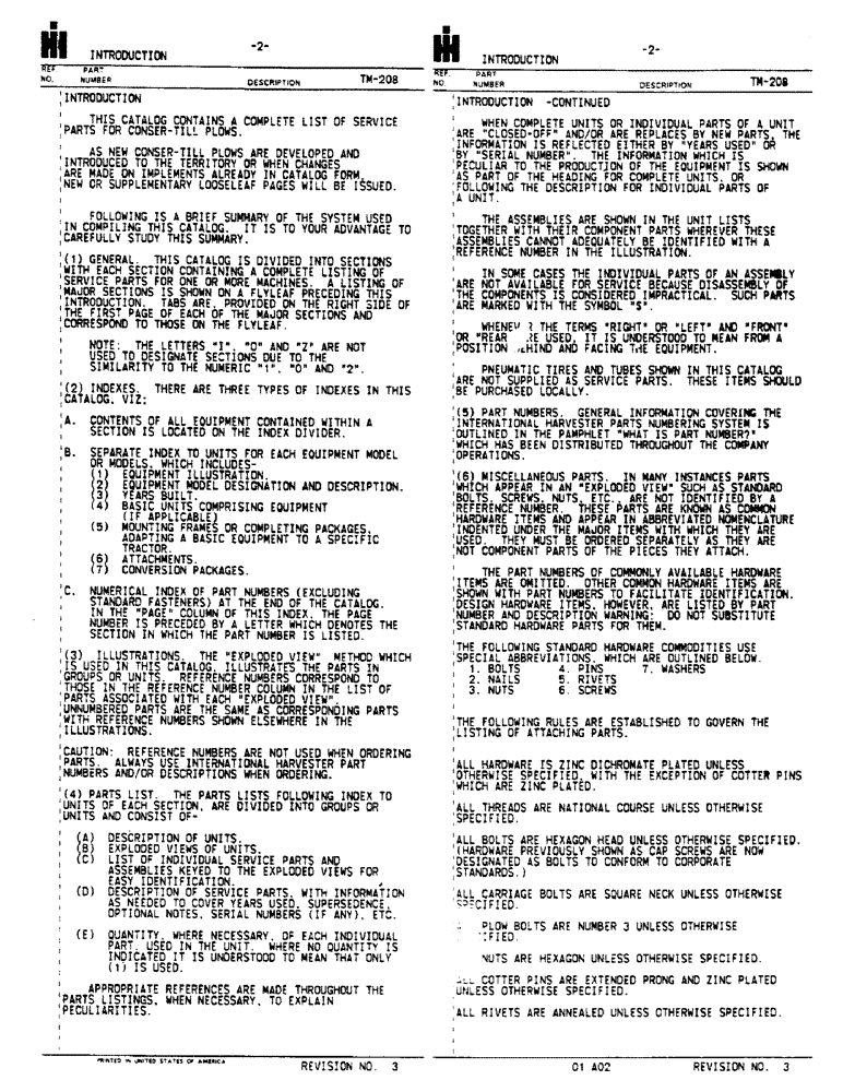 Схема запчастей Case IH 6000 - (2) - INTRODUCTION 