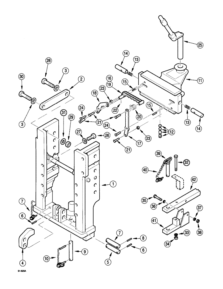 Схема запчастей Case IH 5150 - (9G-074) - AUTO TRAILER HITCH - STANDARD CLEVIS, (JJF1036659 - ) (09) - CHASSIS/ATTACHMENTS