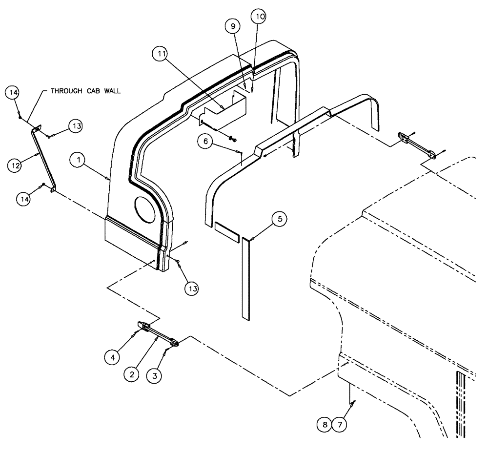 Схема запчастей Case IH FLX4375 - (04-023) - COWLING GROUP Frame & Suspension