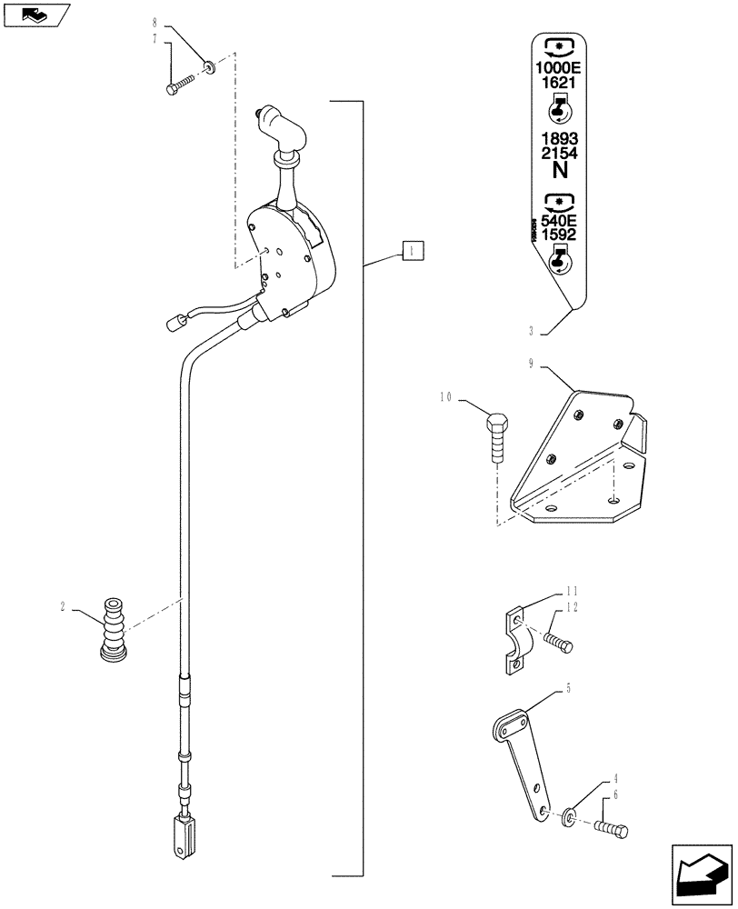 Схема запчастей Case IH PUMA 130 - (31.104.03) - VAR - 332805 - PTO 540E/1000/1000E RPM - SPEED CHANGE LEVER (31) - IMPLEMENT POWER TAKE OFF