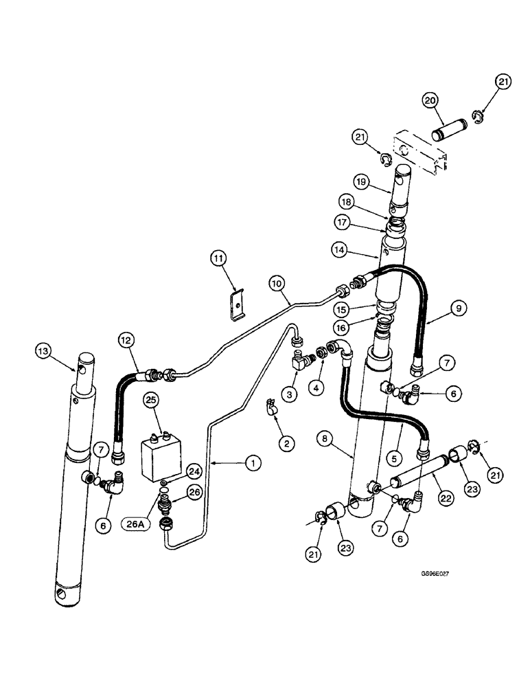 Схема запчастей Case IH INTERNATIONAL - (2-54) - HEADER HYD. LIFT SYSTEM, RIGHT HAND MASTER & LEFT HAND SLAVE CYLINDERS, 4000, 5000 & 5500 WINDROWERS (07) - HYDRAULICS