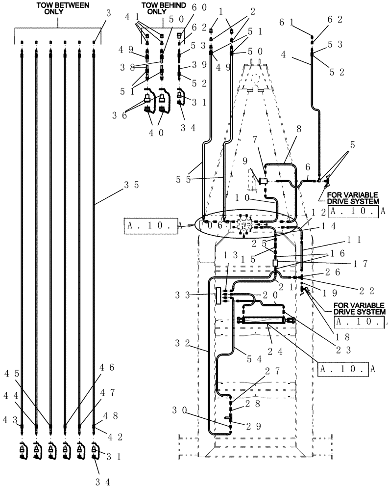 Схема запчастей Case IH ADX3380 - (A.10.A[02]) - HYDRAULICS - MAIN FRAME (BEFORE 05/2004) A - Distribution Systems
