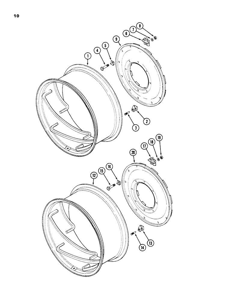 Схема запчастей Case IH 1490 - (10) - REAR WHEELS (06) - POWER TRAIN