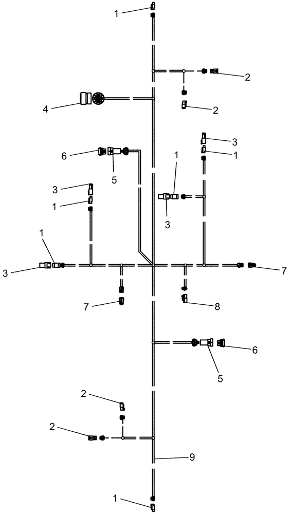 Схема запчастей Case IH 1250 - (55.100.11[01]) - ELECTRICAL - HARNESS, TOOLBAR 87391711 - 24 ROW BSN Y9S007001 (55) - ELECTRICAL SYSTEMS