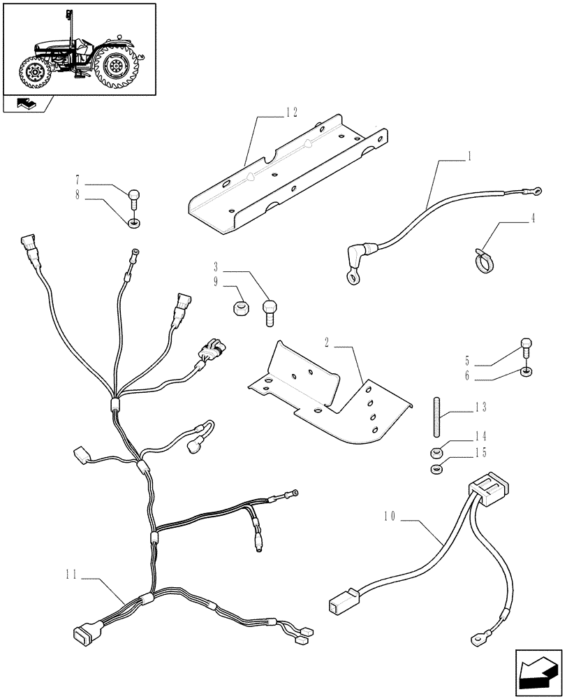 Схема запчастей Case IH FARMALL 65C - (1.75.4[03]) - AUXILIARY CABLES - L/CAB (06) - ELECTRICAL SYSTEMS
