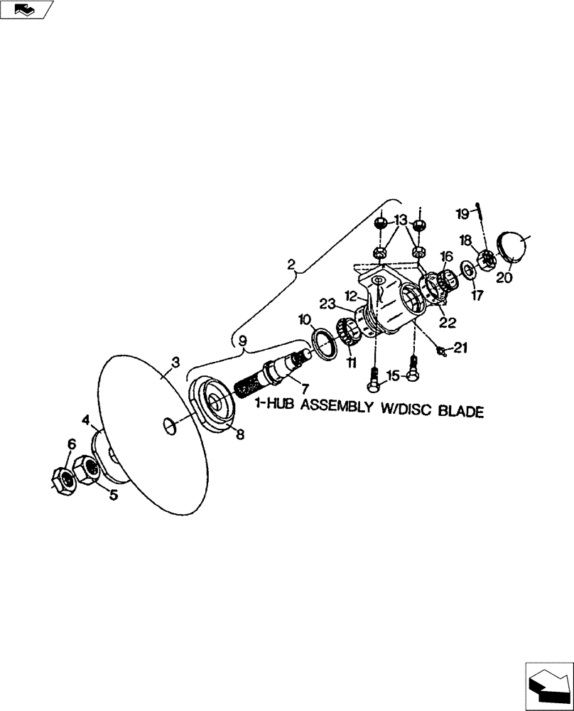 Схема запчастей Case IH TURBO-TIGER - (44.100.05) - DISC HUB ASSEMBLY (44) - WHEELS