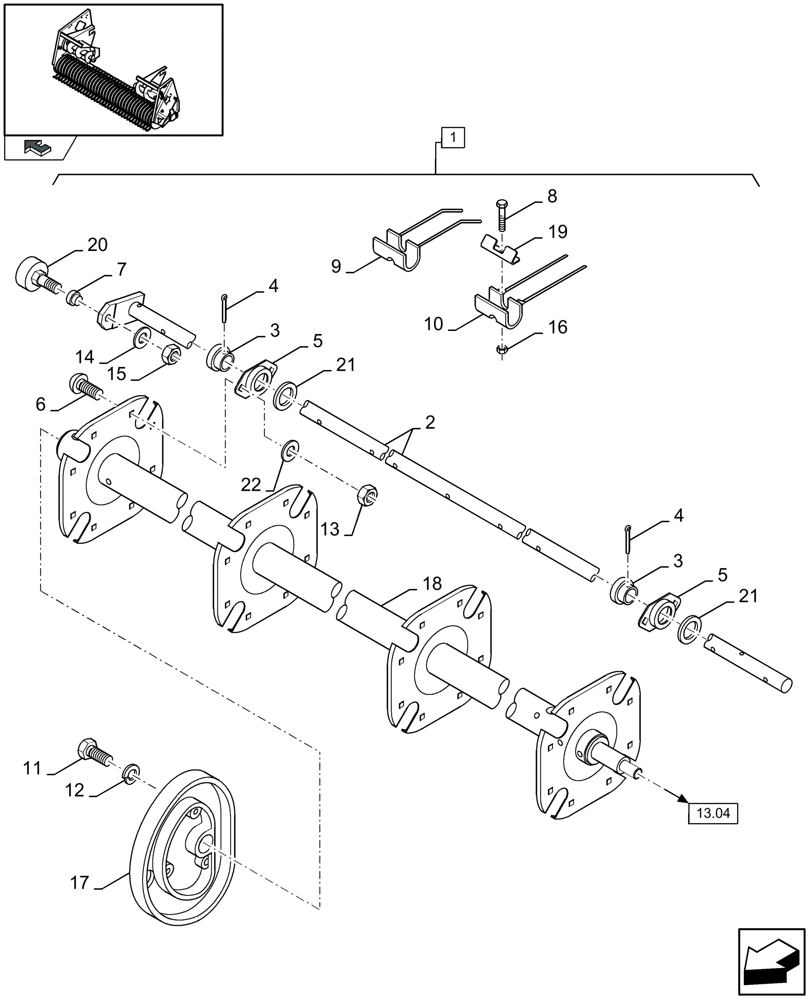 Схема запчастей Case IH LB433R - (13.08[01]) - PICK-UP, REEL (13) - FEEDER