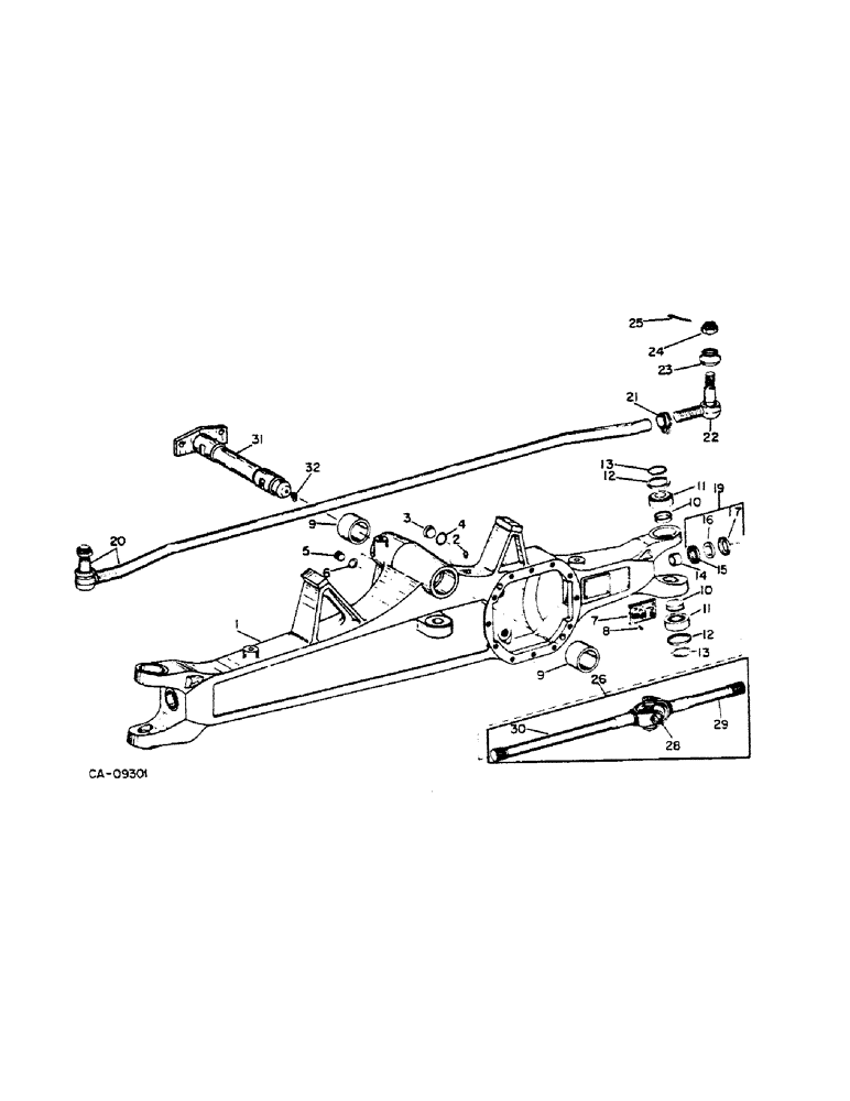 Схема запчастей Case IH 784 - (07-61) - DRIVE TRAIN, AXLE HOUSING, UNIVERSAL SHAFT, ALL WHEEL DRIVE, ZF AXLE (04) - Drive Train