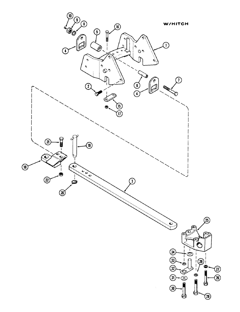 Схема запчастей Case IH 870 - (264) - DRAWBAR, WITH HITCH (09) - CHASSIS/ATTACHMENTS