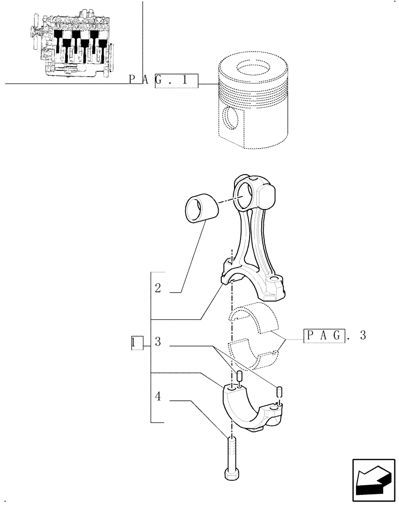 Схема запчастей Case IH MXM120 - (0.08.2[02]) - PISTON & CONNECTING ROD (01) - ENGINE