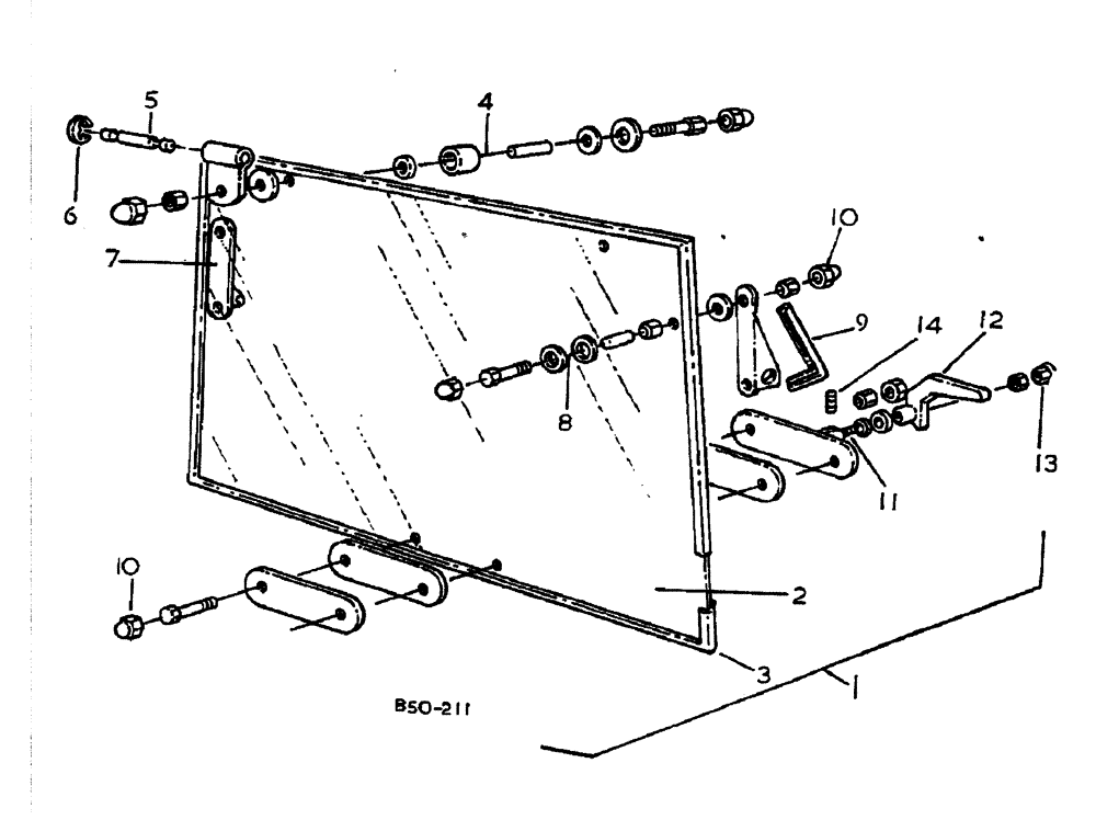 Схема запчастей Case IH 884 - (13-072) - HINGED REAR WINDOW - SUPER DE-LUXE CAB (05) - SUPERSTRUCTURE