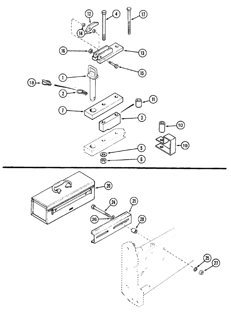 Схема запчастей Case IH 7250 - (9-016) - DRAWBAR HAMMERSTRAP (09) - CHASSIS/ATTACHMENTS