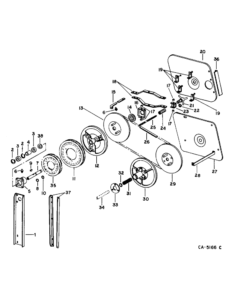 Схема запчастей Case IH 1470 - (24-03) - CLEANING FAN AND DRIVE, FAN DRIVE, SERIAL NO. 1179 AND BELOW (15) - CLEANING