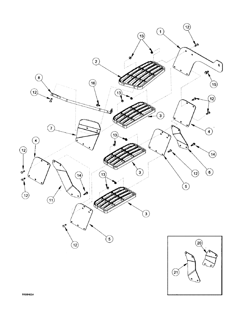 Схема запчастей Case IH MX240 - (9-034) - CAB, STEPS, N.A. ONLY (09) - CHASSIS/ATTACHMENTS