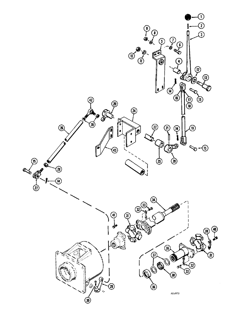 Схема запчастей Case IH 1470 - (166) - P.T.O. CONTROLS AND DRIVE SHAFT (06) - POWER TRAIN