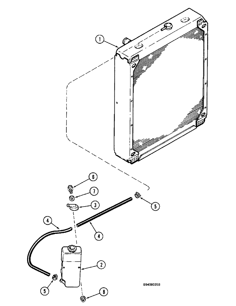 Схема запчастей Case IH 2166 - (2-08) - COOLANT RECOVERY SYSTEM (01) - ENGINE