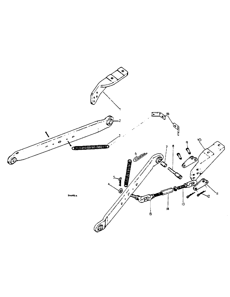 Схема запчастей Case IH 454 - (09-08) - THREE POINT HITCH, LOWER LINKS, WITH OUTSIDE CHECK CHAINS (12) - FRAME