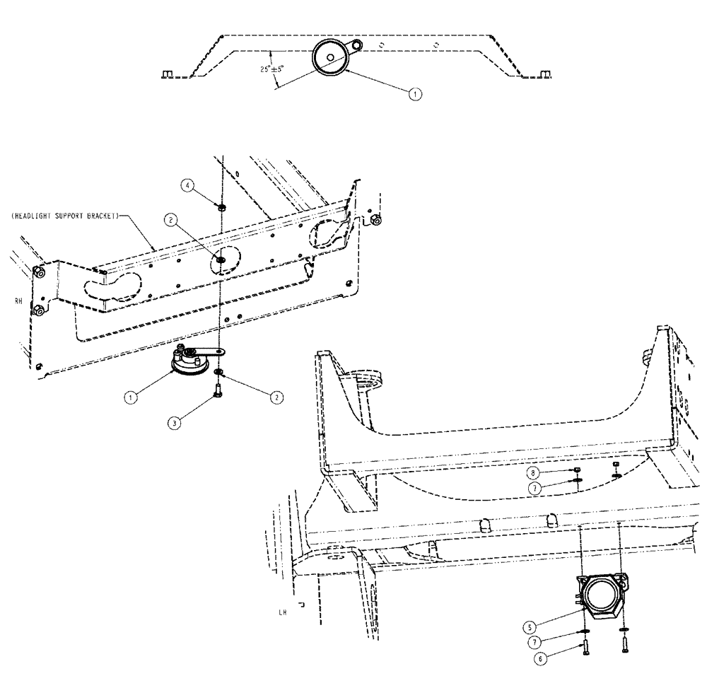 Схема запчастей Case IH SPX3320 - (04-032) - AUDIBLE ALARM GROUP Suspension & Frame