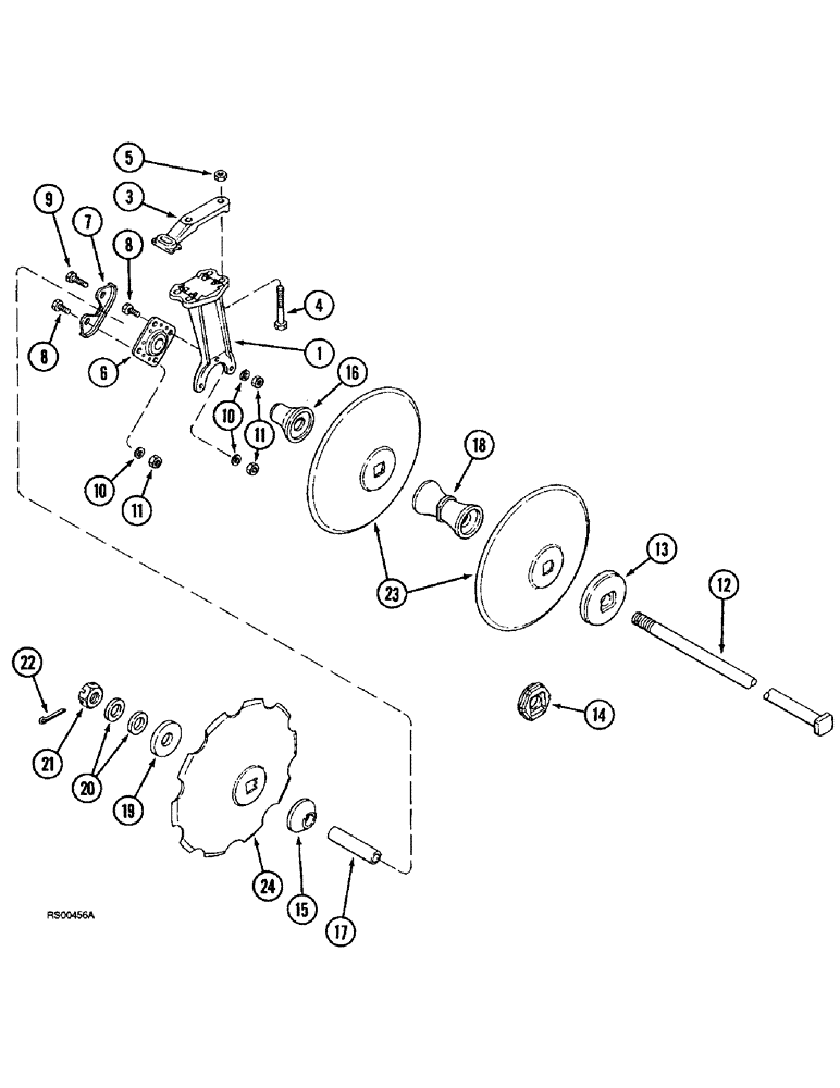 Схема запчастей Case IH 3800 - (9-10) - RIGID DISK GANG, 7-1/2 INCH SPACING (09) - CHASSIS/ATTACHMENTS