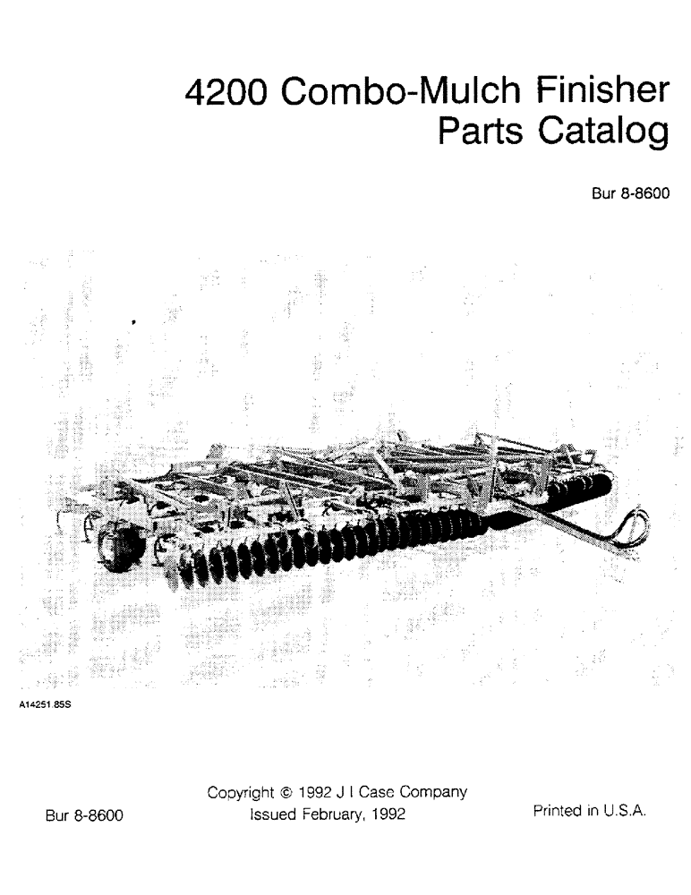 Схема запчастей Case IH 4200 - (1-01) - 4200 COMBO-MULCH FINISHER (00) - PICTORIAL INDEX