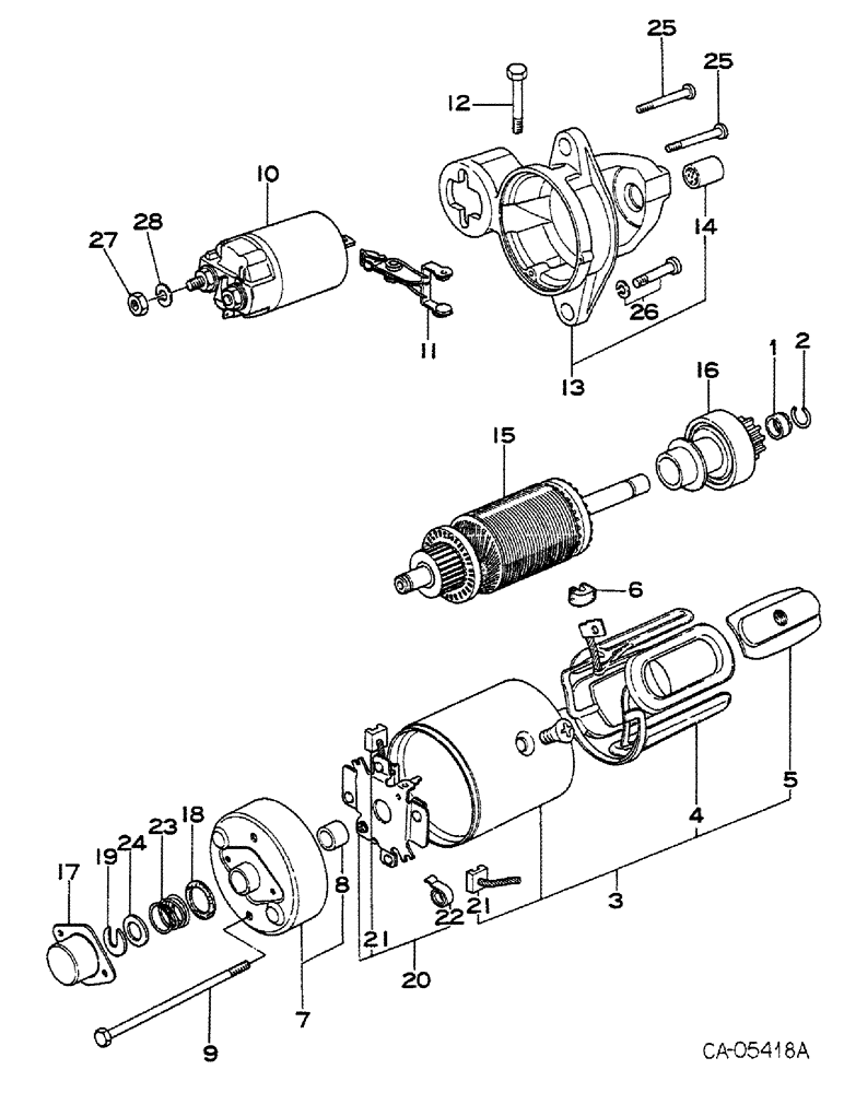 Схема запчастей Case IH 284 - (08-18) - ELECTRICAL, CRANKING MOTOR, GASOLINE ENGINE TRACTORS (06) - ELECTRICAL