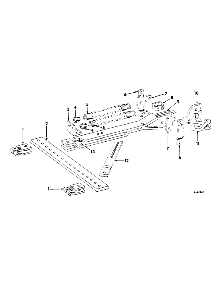 Схема запчастей Case IH 70 - (F-26) - DOUBLE SPRING RELEASE HITCH 