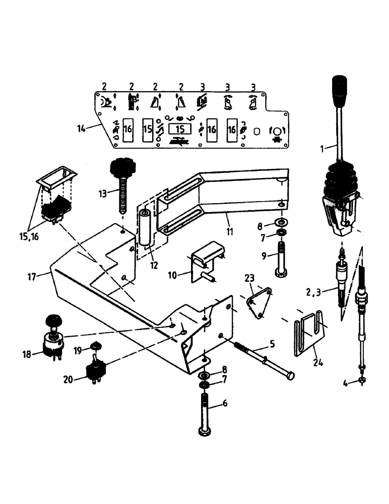Схема запчастей Case IH 7000 - (A11-07) - MECHANICAL CABIN CONTROLS Mainframe & Functioning Components