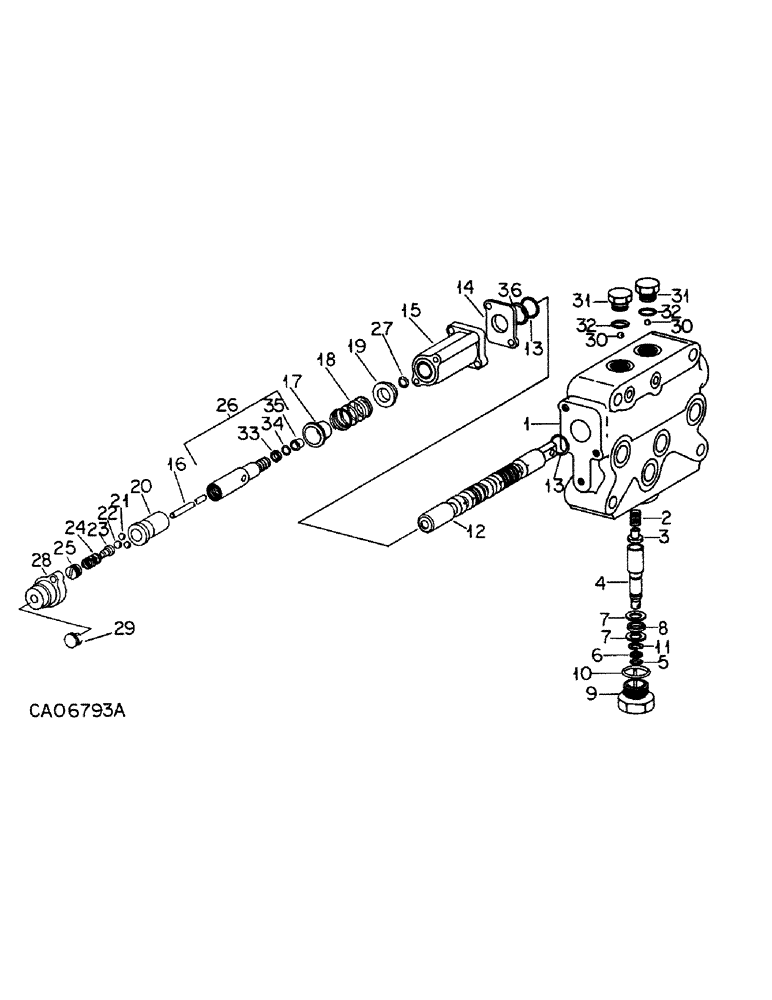 Схема запчастей Case IH 1486 - (10-61) - HYDRAULIC, CLOSE CENTER AUXILIARY CONTROL VALVE (07) - HYDRAULICS