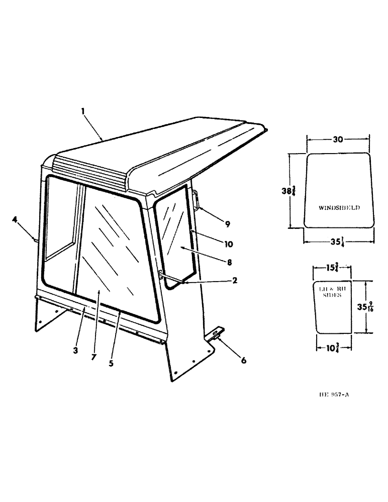 Схема запчастей Case IH 225 - (M-3) - SEAT, OPERATORS PLATFORM AND MISCELLANEOUS, CANOPY (10) - OPERATORS PLATFORM