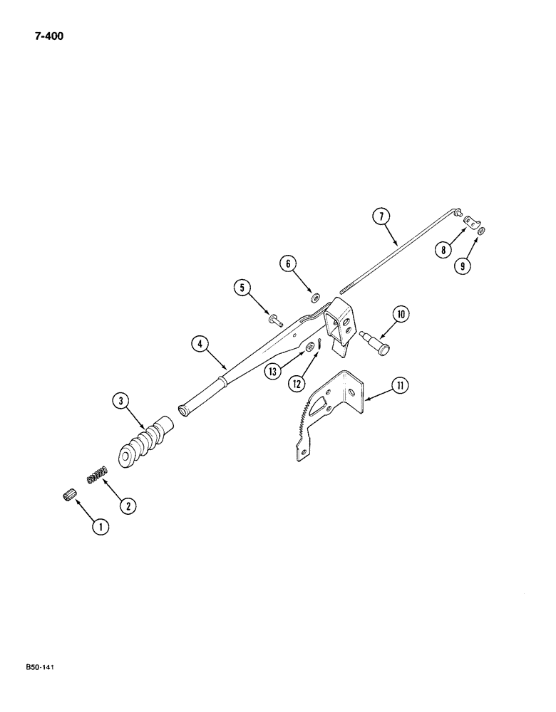 Схема запчастей Case IH 585 - (7-400) - PARK BRAKE HAND LEVER, WITHOUT CAB (07) - BRAKES