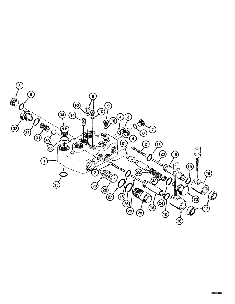 Схема запчастей Case IH MX220 - (8-056) - HITCH VALVE ASSEMBLY (08) - HYDRAULICS