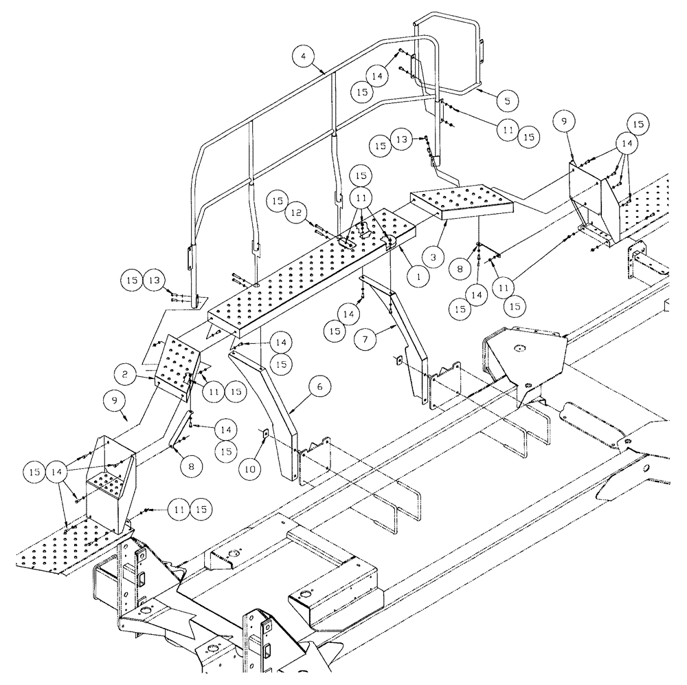Схема запчастей Case IH SPX4260 - (120) - TANK SIDE WALKWAY ASSEMBLY (90) - PLATFORM, CAB, BODYWORK AND DECALS