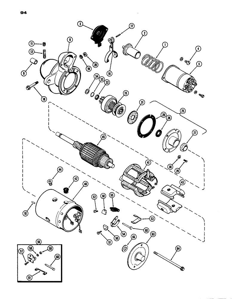 Схема запчастей Case IH 770 - (094) - A59671 STARTER, (251B) SPARK IGNITION ENGINE (04) - ELECTRICAL SYSTEMS