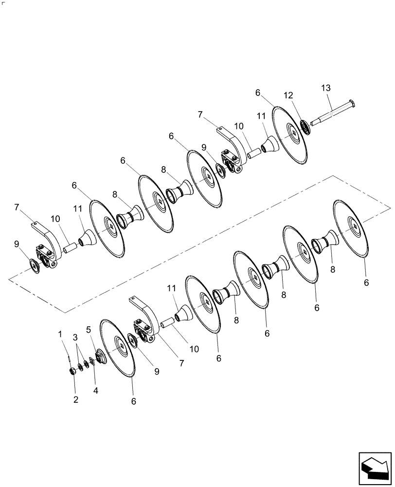 Схема запчастей Case IH 370 TRUE-TANDEM - (75.200.09) - FRONT - MAIN FRAME 42 AND 47 FOOT (75) - SOIL PREPARATION