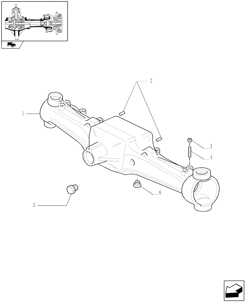 Схема запчастей Case IH MAXXUM 140 - (1.40.1/01) - (CL.3) SUSPENDED FRONT AXLE WITH HYDR. DIFFER. LOCK AND STEERING SENSOR - BOX (VAR.330414) (04) - FRONT AXLE & STEERING