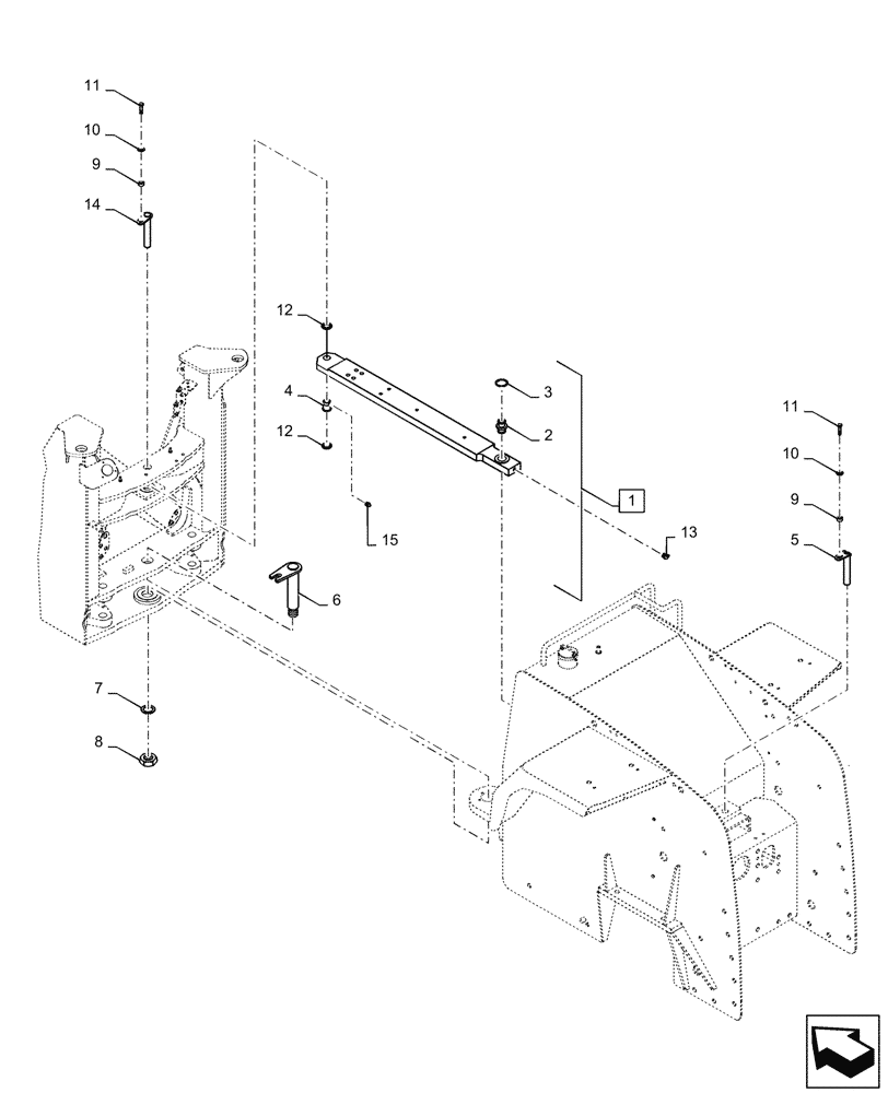 Схема запчастей Case IH STEIGER 550 - (39.127.01) - CENTER CONNECTING LINK - WHEELED (39) - FRAMES AND BALLASTING