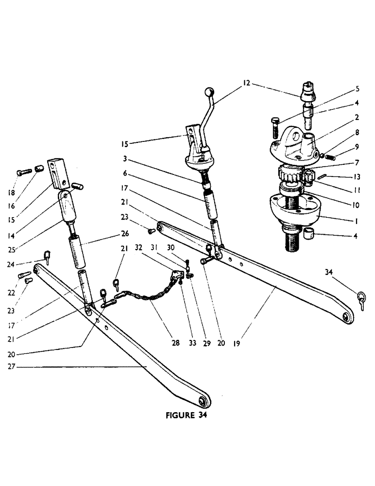 Схема запчастей Case IH 880UE - (52) - LEVELING AND LOWER LINKS / LIFT AND LOWER LINKS Drawbars & Hitches