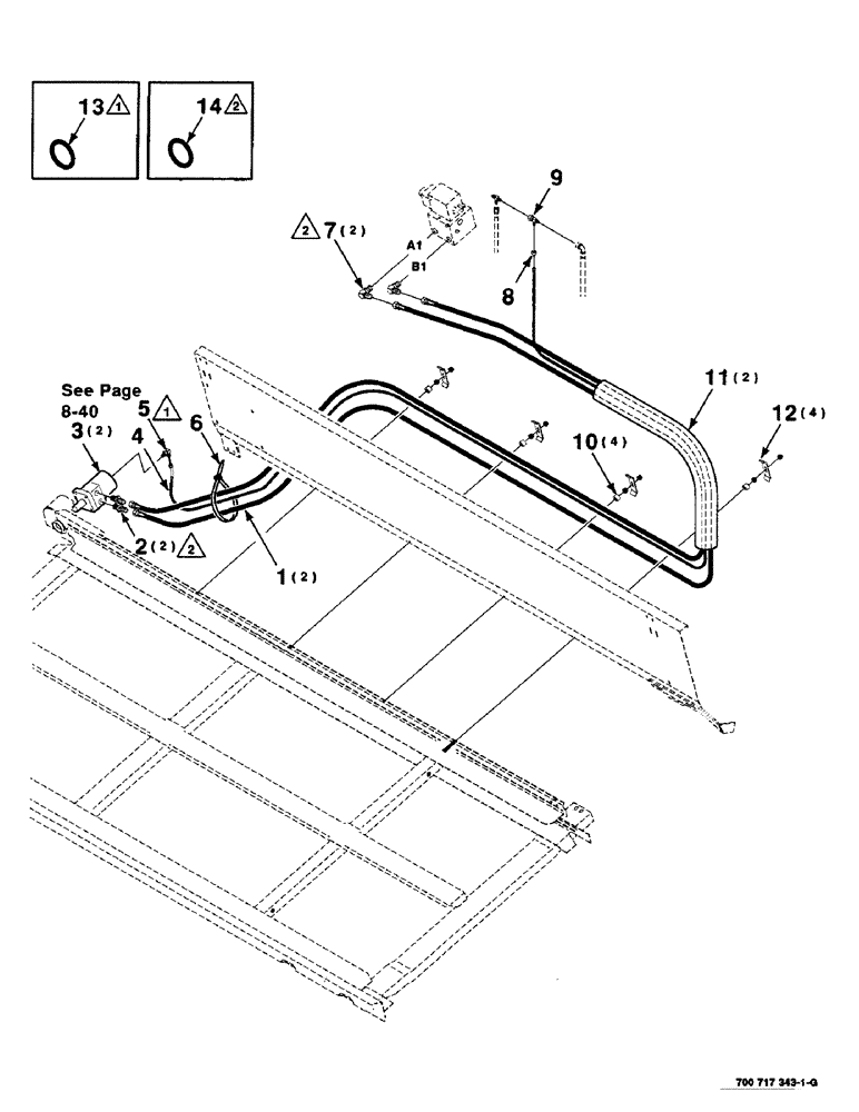 Схема запчастей Case IH 425 - (8-36) - HYDRAULIC DRAPER DRIVE ASSEMBLY, LEFT, 30 FOOT (35) - HYDRAULIC SYSTEMS